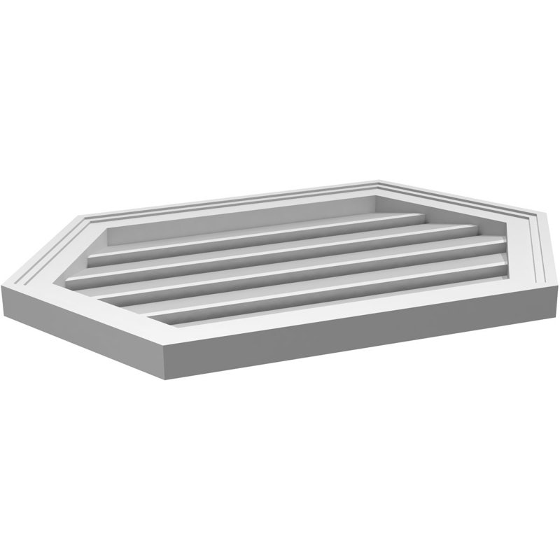 Évent horizontal fonctionnel à pignon en uréthane à surface horizontale Signature, H 18 po x l 28 po x P 1,5 po