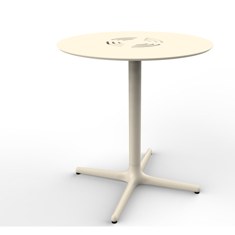 Toledo Round Metal Base Dining Table, Ivory