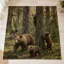 Plaid en flanelle à motif d'ours d'automne avec glands, feuilles et pommes de pin, motif animalier fantaisiste des bois pour canapé, lit ou coin lecture douillet, 101,6 x 127 cm