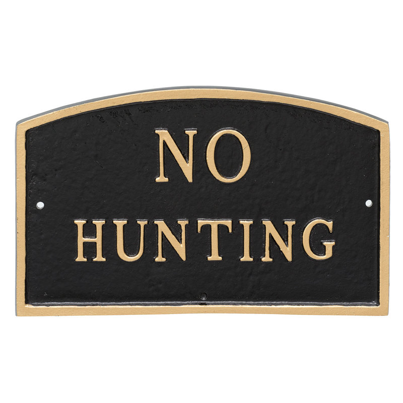 Plaque de jardin sans relevé de chasse, Noir / or, H 13 po x l 21 po x P 0,25 po