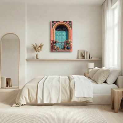 «Gallery Wrap», art mural sur toile pour le salon, la chambre à coucher, le bureau ou le vestibule - décoration murale décorative avec porte florale