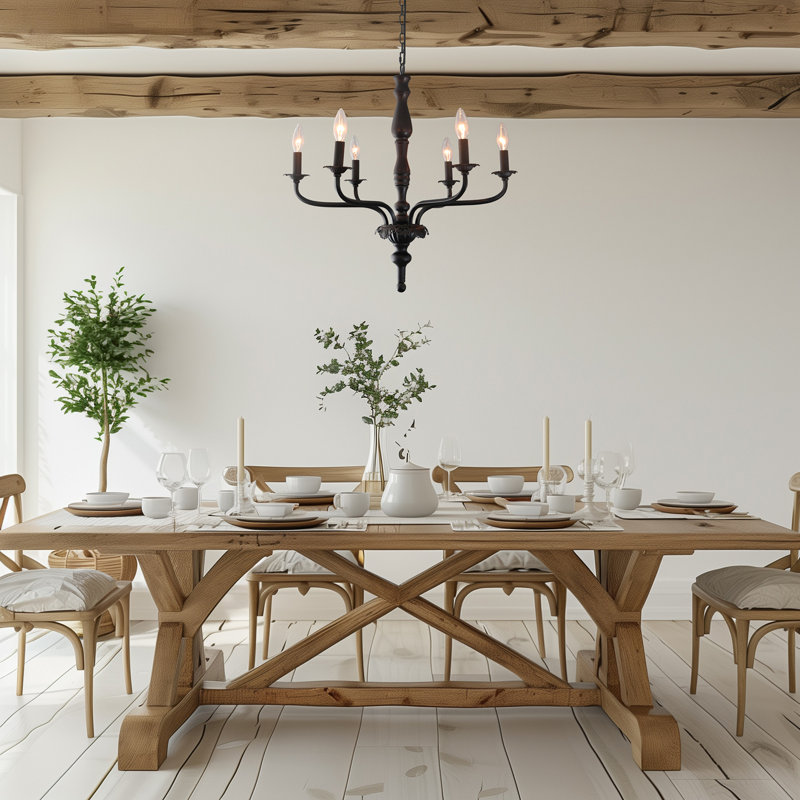 6 - Light Black Candle Chandelier