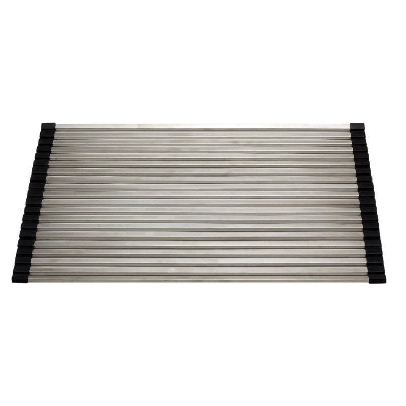 Modern Stainless Steel Kitchen Sink Drain Mat, 18" x 13"