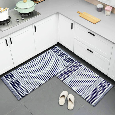 Luxurious Woven Cotton Thick Anti-Fatigue Cushioned Kitchen Mat And Runner Set – 18" X 30" | 18" X 48"