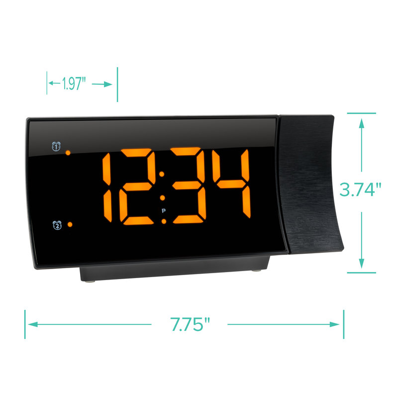Digital Electric Tabletop Clock with Alarm in Black