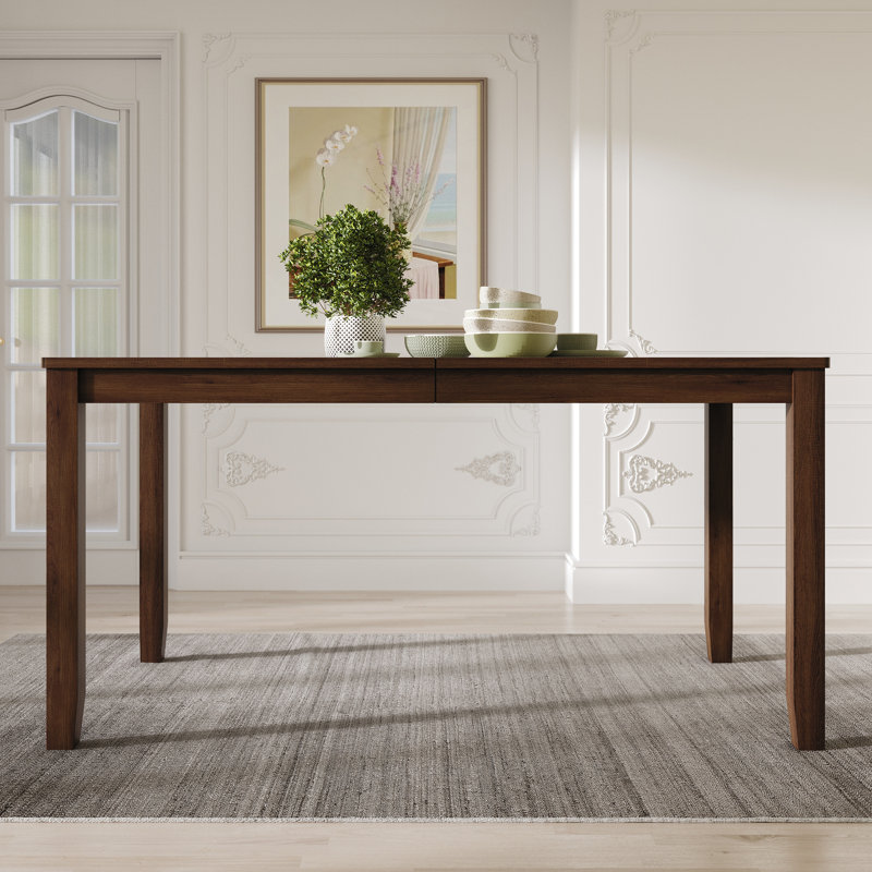 Oneda Solid Wood Top Dining Table, Brown