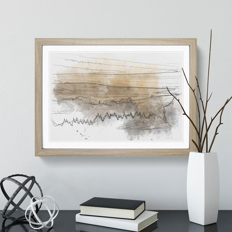 Forest Mist - Picture Frame Drawing, Oak, 36cm H x 48cm W x 2cm D