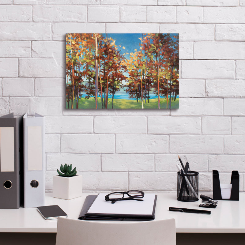 Toile épique «Kaleidoscope Bright Blue» par Julia Purinton, H 12 po x l 18 po x P 0,75 po