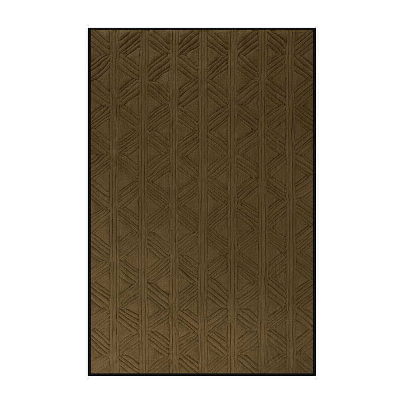 Machine Washable Trellis Brown Area Rug, Rectangle 4' x 6'