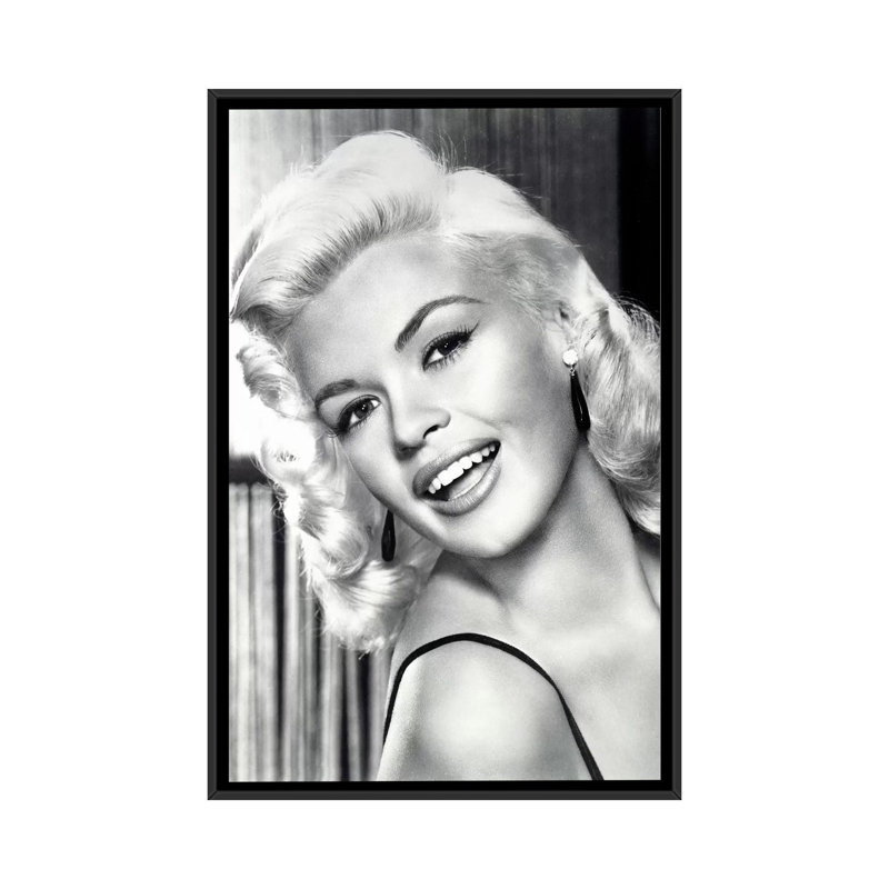 Jayne Mansfield's Gorgeous Smile by Radio Days - Print on Canvas, 101.6 cm H x 66.04 cm W, Black Framed
