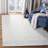 Tisya Hand Tufted Viscose/Wool Oriental Rug in White/Blue-1226742154