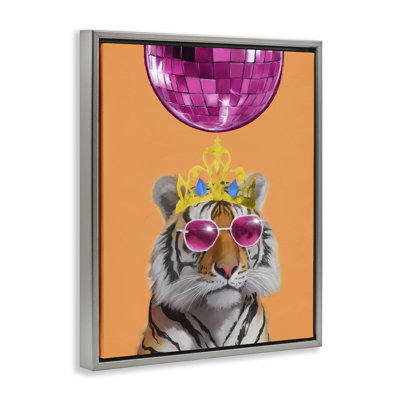 «Disco Tiger with Crown», art mural encadré par Elizabeth Medley