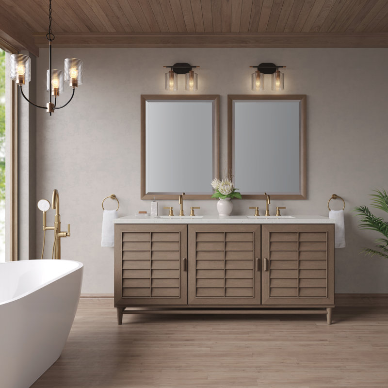 Broeder 72'' Double Bathroom Vanity with Top, Lime Delight, Widespread
