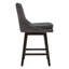 Tabouret de bar et de comptoir pivotant en cuir véritable Zahara Neri (ensemble de 2)-125879514