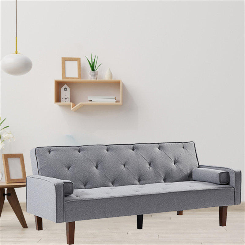 Meldon Upholstered 75'' Sleeper Sofa, Light Gray Linen