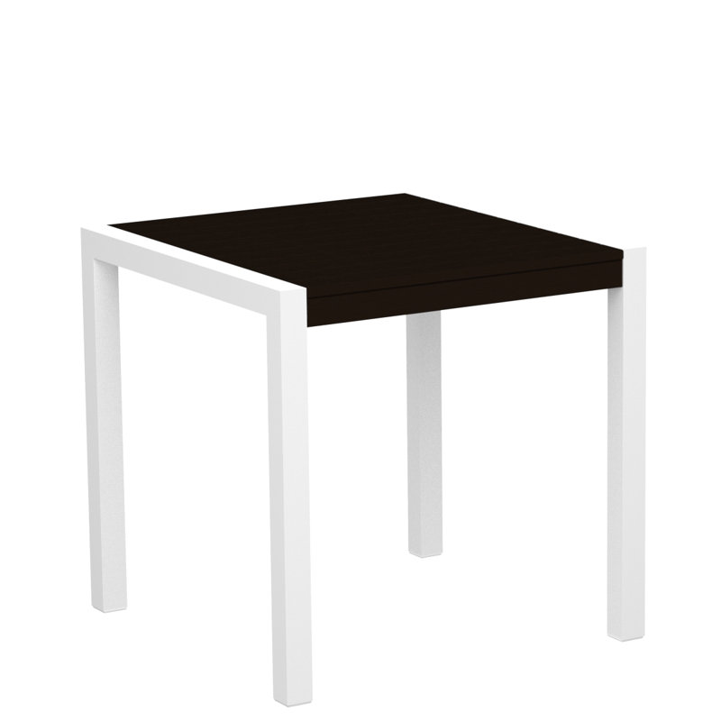 Table de salle à manger POLYWOOD MOD, Argent texturé, Acajou, L 29,75 po x P 29,75 po