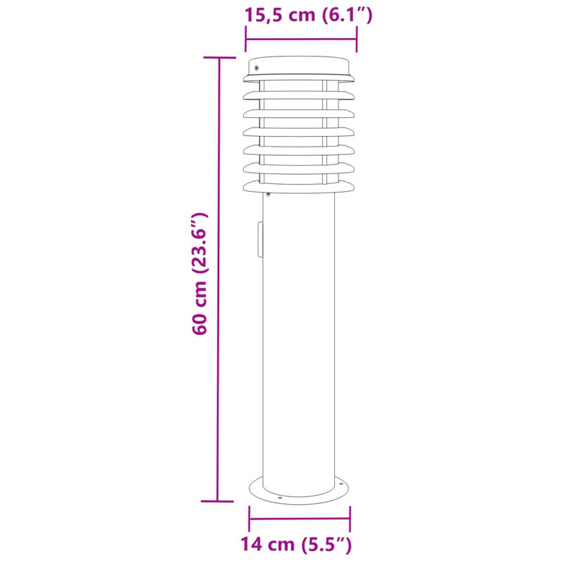 60cm Plug-in Outdoor Floor Lamp