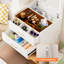Table de coiffeuse maquillage avec tabouret de rangement éclairé, plateau de maquillage 3 en 1-2099276689