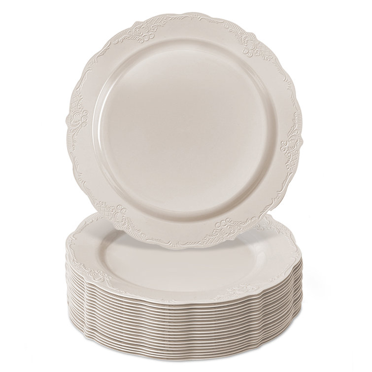 7.5 White Disposable Plastic Plates Salad Dessert 