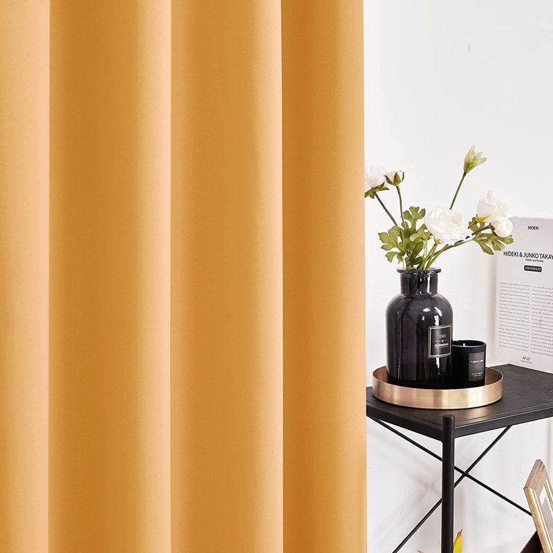 Harue Curtain Pair, 52" W x 84" L, Orange