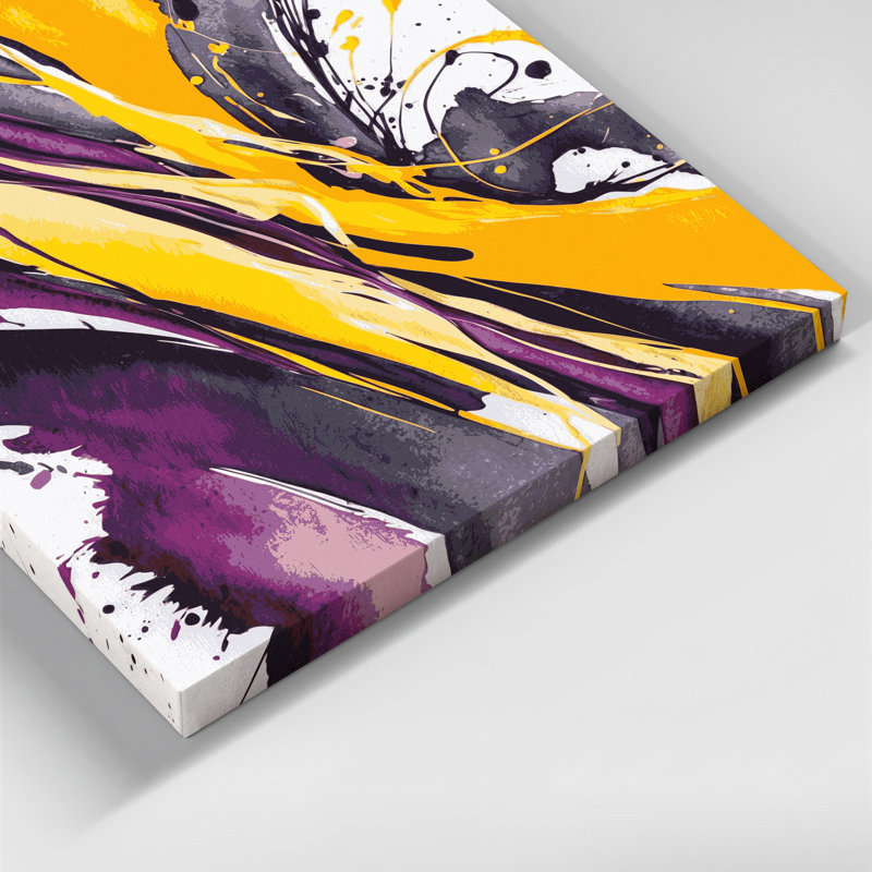 "Watercolor Abstract 83", art mural sur toile mauve, H 12 po x l 12 po