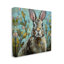 «Rabbit Portrait Botanical Blooms» par Andrea Lavery, peinture sur toile tendue