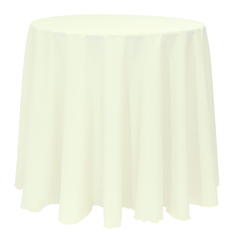 Solid Color Round Tablecloth, 108" x 108", Ivory