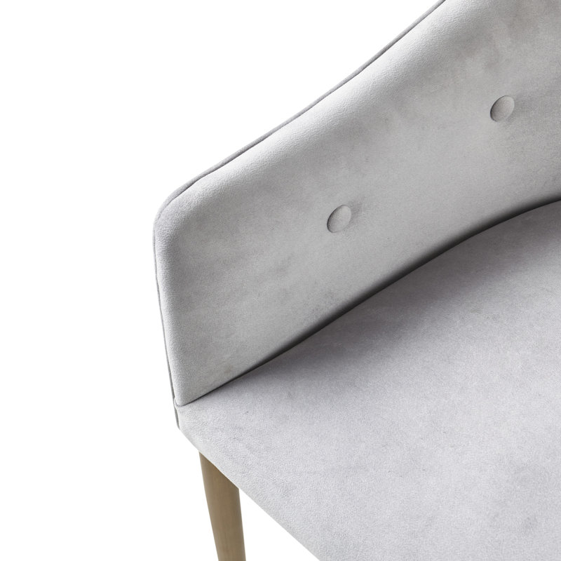 Tufted Velvet Arm Chair in Gray (Set of 2)