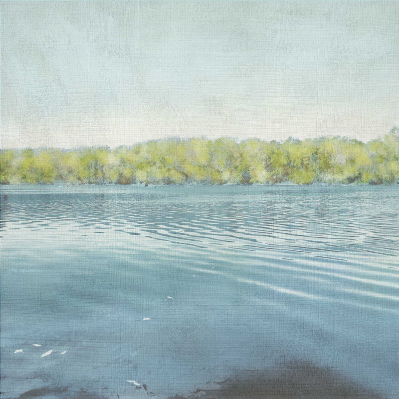 «Flat Water I» par Chariklia Zarris - peinture sur toile tendue, H 36 po x l 36 po x P 1,25 po