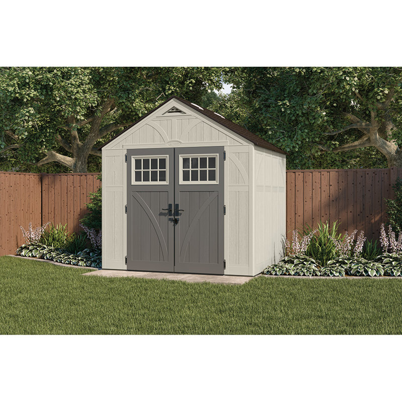 Suncast 100.5 in. W x 87.75 in. D Resin Storage Shed with Double Doors, Made in the USA