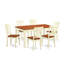 Ensemble de table de salle à manger 7 pièces moderne composé d'une table rectangulaire en bois avec feuille papillon et 6 chaises de salle à manger en similicuir, noir et cerise-1627945196-1679770888-1679808289