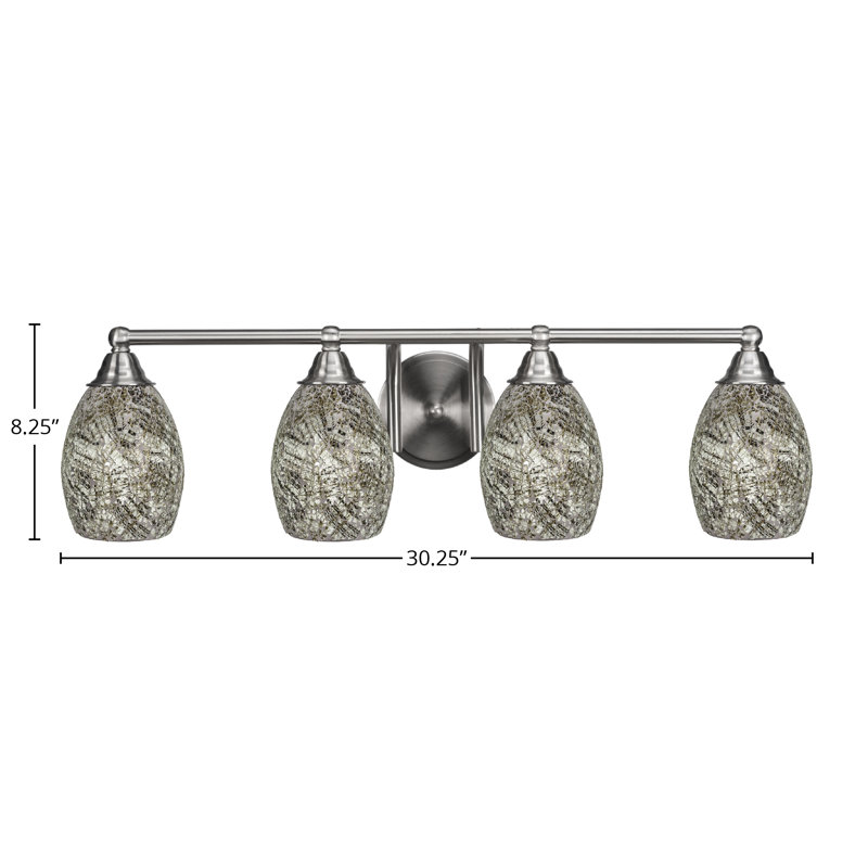Michell 4-Light Bath Bar, Brushed Nickel
