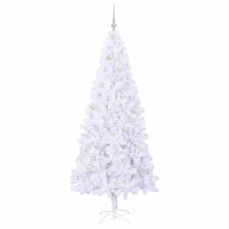 Lighted Artificial Christmas Tree, 210cm H, White