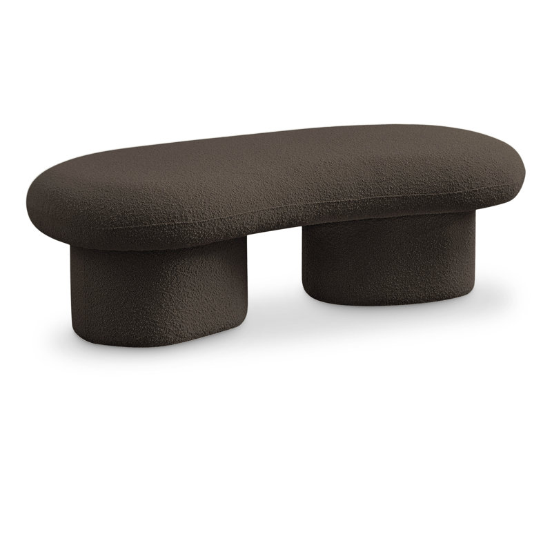 Banc rembourré Ipswich Schriver, Tissu brun bouclé