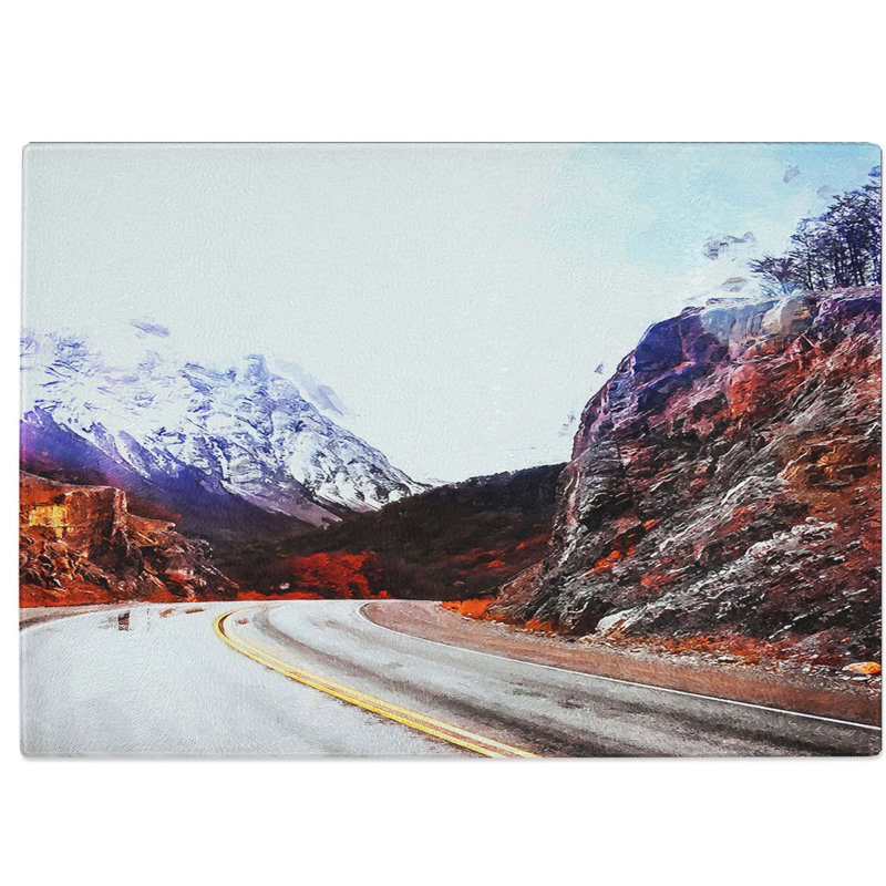 Tempered Glass Through the Mountains in Argentina Chopping Board, 28.5 cm W x 20 cm L