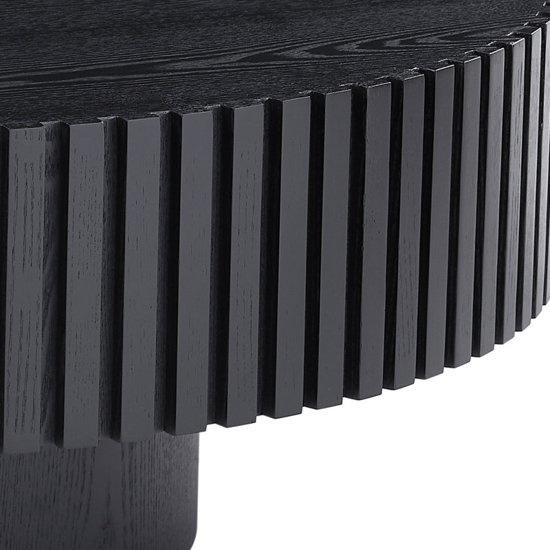 Table basse moderne noire minimaliste moderne, couleur et texture de bois naturel de 31,4 pouces, esthétique de l'espace convenant à un assemblage facile dans les salons, les salles d'étude et les salles à manger