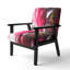 Coloré peinture abstraite Strokes II - Chaise d'appoint rembourrée et fauteuil moderne-825318766-818271005
