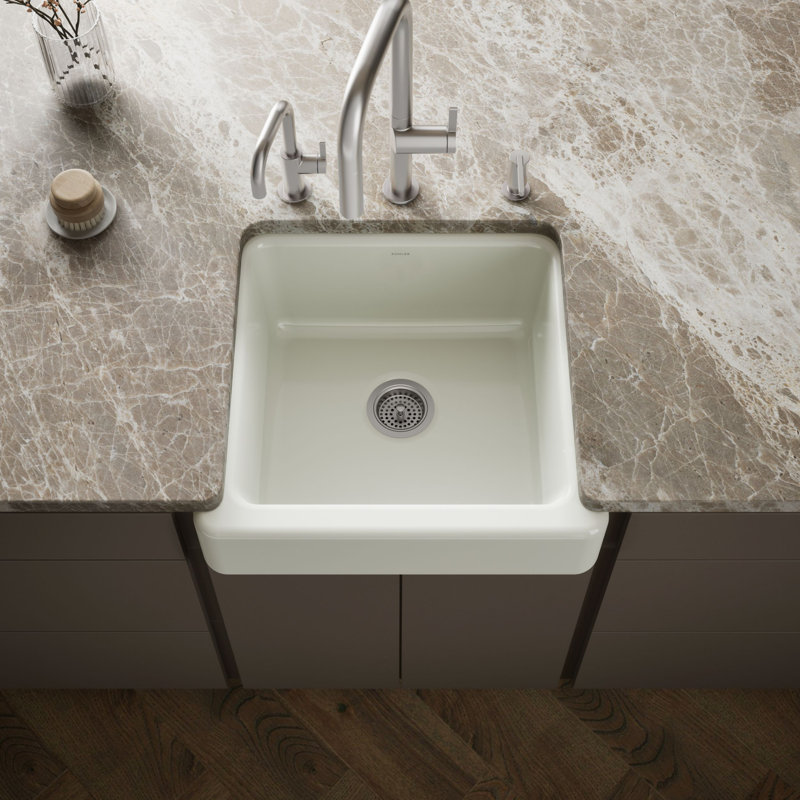 Whitehaven® Self-Trimming 24" L x 22" W Farmhouse Kitchen Sink, Black Plum
