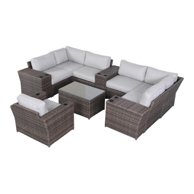 Aviara Fully Assembled 11 Piece Sectional Seating Group with Cushions