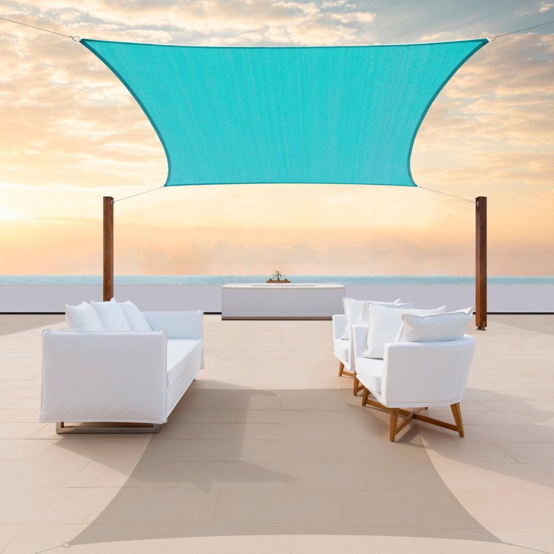 Toile d'ombrage rectangulaire Royal Shade avec treuil d'installation, Sarcelle, 16 pi x 16 pi