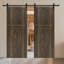 Porte de grange coulissante en panneau de fibres à densité moyenne à finition noyer 2 panneaux 18 pouces 54 po x 80 po 3/4 po-130851716-130849283-130851734