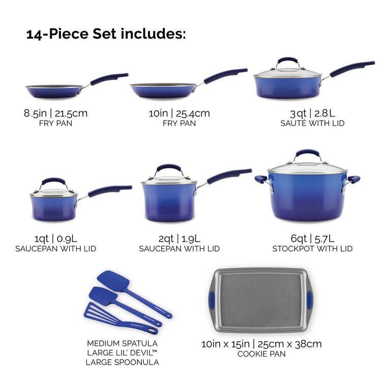 Rachael Ray Classic Brights Hard Anodized Nonstick Cookware Pots and P -  Jolinne