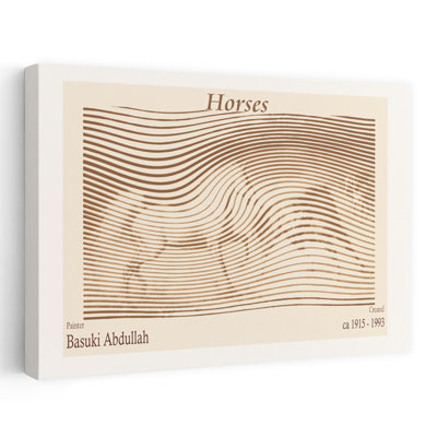«Wavy Abstract Horses Abstract Modern Horse», reproduction d'art murale