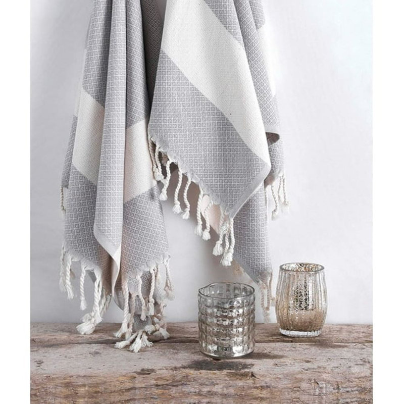 Paquet de 4 serviettes essuie-mains 100% coton pour salle de bain et cuisine, 16 x 39 po, Gris