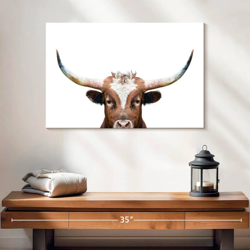 Brampt Peeking Long Horn, 16" H x 24" W