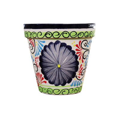 Talavera Tierra Luz Garden Vase #26 Small Glazed Ceramic Urn Planter - Indoor Outdoor