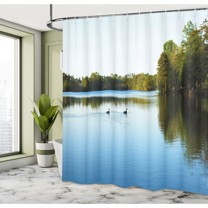 Shower Curtain with Hooks Included, 70" H x 69" W