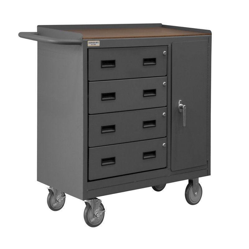 36'' W Manufactured Wood Top Workbench with Wheels
