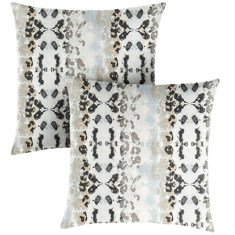 Housse de coussin carré Mali Minéral Blue, 24 po x 24 po