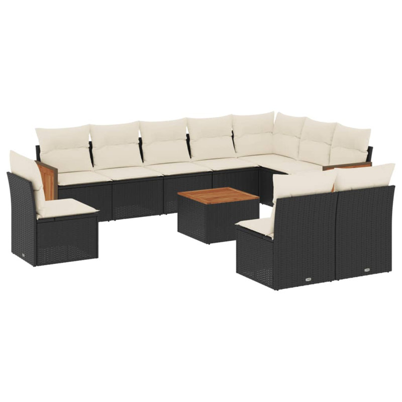 Ensemble de canapé de jardin Vidaxl, Noir